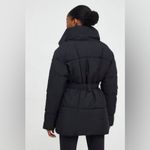 ASOS Black tie waist belted puffer jacket coat Photo 9