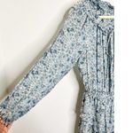 Love Shack Fancy  Popover Dress Blue Floral Ruffle Tiered Long Sleeve Mini Small Photo 8