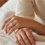 Elegant Solid Silver Cushion Cut 1.0ct Moissanite Ring Photo 2