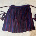 Alya super cute Blue Black Red Mini Skirt with Elastic Waist and Tie Medium Photo 4