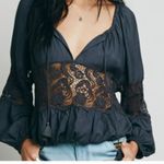 Free People Gotta Love It Peasant Top Navy XS Photo 0