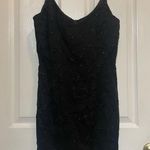 Vintage Scott McClintock Blacked Floral Beaded Mini Party Cocktail Dress Size 6 Black Photo 1