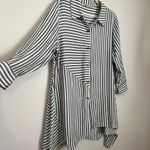 Soft Surroundings  Standout Shirt Cotton Blend Striped Button Front Tunic Top Lg Photo 10