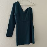 DO+BE Emerald green one shoulder long sleeve sweetheart neckline semi formal dress Photo 4