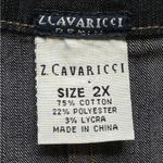 NWT Z Cavaricci Dark Denim Jacket 2X Stretch Contrast Stitching Notched Lapel Blue Photo 12