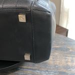 Mario Hernandez black leather tote with metal H appliqués. Pre loved Photo 4