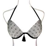 Shade & Shore  Black White Geometric Lightly Padded Bra Bikini Swim Top 34C Beach Photo 0