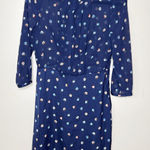 ZARA Women's Navy Small Floral Print Chiffon & Satin Dress Size Medium Feminine Photo 0