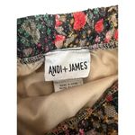 Andi + James Women's Floral Lace Overlay Pleated Accordion Pleats Midi Skirt Size L Photo 2