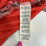 Free People All Dolled Up Floral Mesh Long Sleeve Tie Cuff Top Red L Photo 7