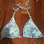 Beautiful blue patterned halter string bikini top Size XS Photo 0