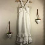 Cinq a Sept Kimora halter ruffle tiered dress in ivory 4 White Photo 1