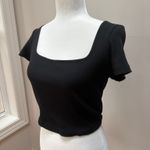 Wild Fable Ribbed Black Crop Photo 4