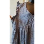 Knox Rose Womens Gray Eyelet Dress V Neck Flutter Sleeve Lined Sz L Photo 2