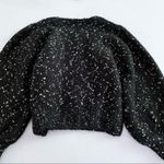 ZARA black chunky sweater with metallic thread size Small Photo 3