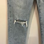 EXPRESS Straight Ankle High Rise Distressed Knees Blue Jeans Size 4 Photo 6