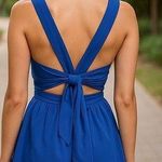 YA Los Angeles  Blue Sleeveless V-Neck Sundress Photo 1