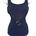 Slim Allure One Piece Swimsuit Womens 10 C+ Navy Blue Gold Nautical Medallion Photo 0