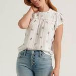 Lucky Brand floral mixed media blouse size small Photo 0