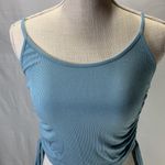 Romwe  Light Blue Ruched Cropped Tank Top Size 4 Photo 1