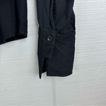 Anne Klein  Black Cotton Long Sleeve Button Up V-neck Top Blouse 10 Photo 3