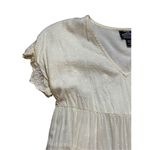 Angie  womens Swiss Dot pale yellow tiered baby doll flowy dress sz S Photo 6