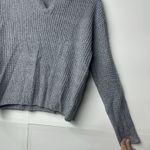 SheIn  Women's Gray Knit Sweater Size Large – Waffle Texture Pullover Photo 3