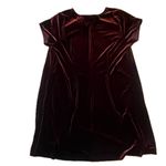 Lane Bryant Burgundy Velvet Short Sleeve Tie Neck Midi Dress Size: 22 Photo 2