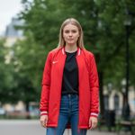 Nike NWT  Women's Jacket M Long Dugout Bench Red Zip DC9103-657 Softball Jacket Photo 1