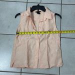 H&M Women Orange Button Down Linen Sleeveless Shirt Size Small. Photo 7