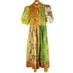 ALEMAIS Hotel Lamu Spliced Floral Shirt Midi Dress Size US 6 AU 10 Photo 1