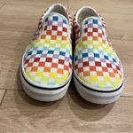 Vans Van’s Kids Youth Classic Slip-On Checkerboard Chex Rainbow Pride Shoe Size 7 Photo 4