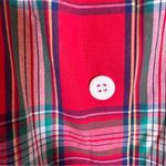 Vintage Red Green Plaid A Line Midi Skirt Womens 6 Button Down Christmas Holiday Photo 7