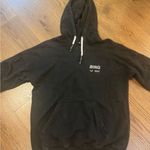 ANINE BING  Black Hoodie with White Details Photo 1