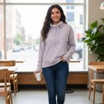 Yogalicious  Pullover Cowl-neck Sweatshirt in Lavender Size Large Athleisure Photo 1