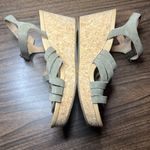 UGG  'Uma' Suede Cork Wedge Sandals Size 9 Shoes Olive Gray Photo 1