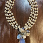 Nakamol Anthropologie 4 Rows White freshwater pearl Necklace W‎ Beads Pendent Photo 0