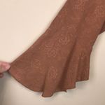 Anne Carson  Women’s Silk Floral Paisley Textured  Tie Neck Flare Sleeve Blouse Photo 3