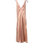 frame denim FRAME Savannah Silky Slinky Maxi Dress in Pink Clay Plunging Neckline Small $478 Photo 5