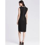 Banana Republic Banana‎ Republic Sloan-Fit Cross-Front Sheath Dress, Black SIZE 14 Midi Photo 1
