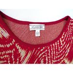 St. John  Sport Red Gold Metallic Shimmer Patterned Stretch Cocktail Knit Dress L Photo 1