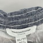 BeachLunchLounge  Shirt Dress Extra Large Blue Pinstripe Linen Cotton Sleeveless Photo 2