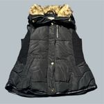 Ymi Fur Trim Jacket Vest Puffer Women’s Black sleeveless winter  large coat chic Photo 0