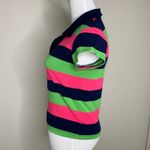 Girl Power Y2k Baby Tee Polo Stripe Pink Lime Green Blue Sz XS Photo 2