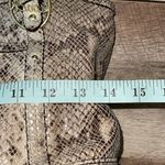 Coach Women’s Authentic Leather Exotic Python Studded Shoulder Bag Taupe Brown O Photo 8