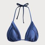 Berlook Blue Ruched Bikini Top & Bottom Size L Photo 3