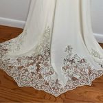 David's Bridal Galina Signature Long Sleeve Ivory Sheer Beaded Wedding Dress 4 Photo 9
