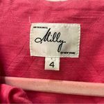 Milly  Pink Danielle dress tortoise belt buckle ruffle neck size 4 Photo 3