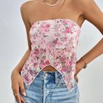 SheIn Floral Mesh Crop Top Photo 0