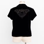 VTG Y2K Cotton Candy Womens Blazer Size M/L Black Velvet Beaded Whimsigoth 90s Size M Photo 1